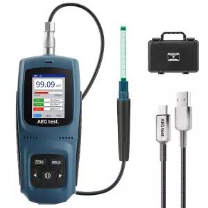 AEGTEST 8103 가우스 미터 충전식 테슬라 0-2500mT 횡단 프로브 데이터 로깅 및 경보가 포함된 자력계