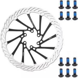 YBEKI 2팩 자전거 브레이크 로터 160/180/203mm CNC 가공/12볼트 - MTB/도로/BMX 방열 구멍이 있는 6홀