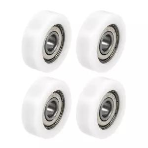 uxcell 608ZZ 볼 베어링 가이드 풀리 롤러 원형 휠 8x30x10mm 이중 금속 차폐 GCR15 크롬 스틸 4개