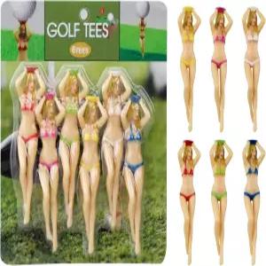 KOFUL 컬러 골프 티 3인치 연습용 참신한 골퍼의 재미있는 선물을 위한 화이트 엘리펀트 스타킹 스터퍼 6개