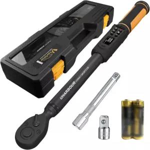 Uharbour 디지털 토크 렌치 3/8 드라이브 1.5-99.5 ft-lbs./6.8-135Nm 범위 듀얼 방향 래칫이 장착된 전기