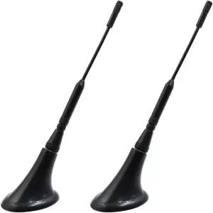 uxcell 2pcs DC 12V 블랙 접착 베이스 차량 루프 마운트 장식용 안테나 에어리얼