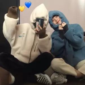 레이어드목폴라+후드티 후리스 겨울 여자 뽀글이 양털