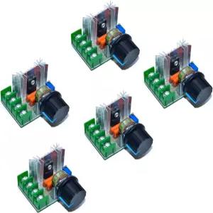 5개 AC 50-220V 2000W 25A 모터 속도 조절기 SCR 고출력 전자 전압 조절 모듈 LED 다이머 노브 포함
