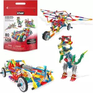 재사용 가능한 가방이 포함된 KNEX 80 모델 디럭스 세트 - STEM 빌딩 키트 건설 창의적 놀이 장난감 8세+