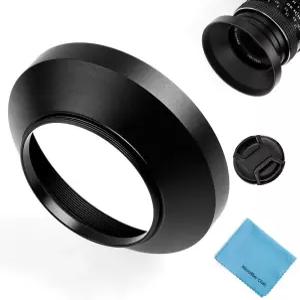 58mm 광각 렌즈 후드 캐논 니콘 소니 펜탁스 올림푸스 후지 카메라 극세사 클리닝 천용 센터 핀치 캡이