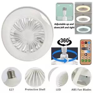 실링팬 현대 실내 30W 천장 팬 램프 360 ° 로 회전 E27 거실 침실 조명 LED 2in1