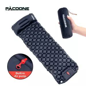 백패킹매트 캠핑 발포 매트 PACOONE 야외 슬리핑 패드 팽창식 매트리스 베개 초경량 에어 내장 팽창기 펌프