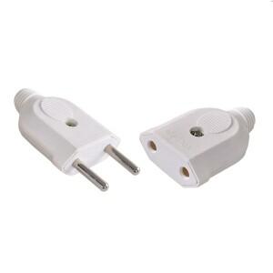 1pc 유럽 2 핀 AC 전력 남성 플러그 10A 250V EU 여성 소켓 콘센트 어댑터 와이어 Rewireable 연장 코드 커