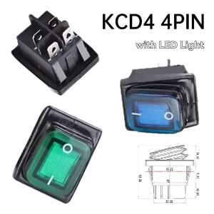 씰파워 스위치 12V 220V 방수 로커 4핀 KCD4 자동차 보트 버튼 LED 라이트 포함