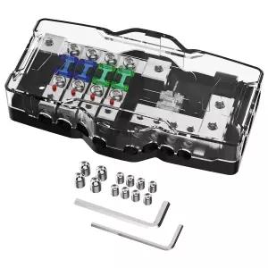 자동 보트 UTV 스테레오 앰프용 Malictele Fused Distribution Block 4Way MIDI 미니 ANL 카 오디오 12V