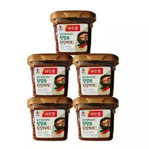 해찬들 물로만 끓여도 칼칼한 청양초 된장찌개양념 450g 5개 찌개소스