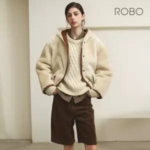 온플 로보 25FW 리버시블 후드 숏 무스탕