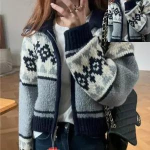 리버썸 빈티지 노르딕 집업니트 니트집업 여성가을자켓