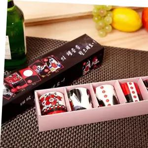 화려한 도자기 디자인 소주잔 술잔 선물 도자기소주잔 사케 미니 5p