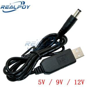 Usb 전원 부스트 라인 Dc 5v ~ 9v / 12v 스텝 업 모듈 변환기 어댑터 케이블 2.1x5.5mm 플러그
