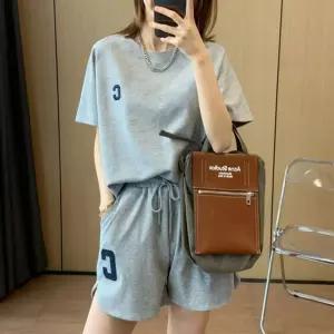 LND 스포티C 반팔 반바지 세트 여름 츄리닝 여성 운동복 데일리 캐주얼 트레이