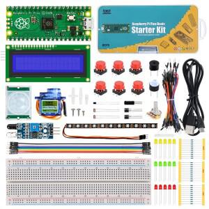 KUONGSHUN 라즈베리 파이 피코 스타터 키트 브레드보드 I2C 1602 LCD 디스플레이 모듈 포함