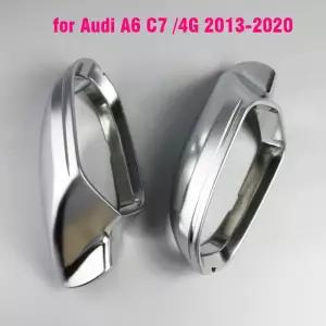 A6 C7 S6 RS6 2013 매트 크롬 실버 백미러 커버 보호 캡 자동차 스타일링
