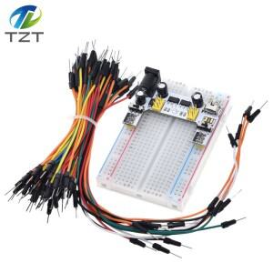 3.3V/5V MB102 브레드 보드 파워 모듈 + 400 포인트 솔더리스 프로토 타입 빵 키트 65 arduino 용 유연한