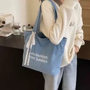 연청 데님 보조가방 보리별 토트백 데일리 캐주얼 학생 캔버스