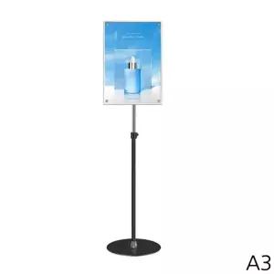 블랙 원형 포스터 전시회 POP 자석부착식 스탠드 P 행사 A3BK 포스터스탠드 A3