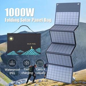 1000W 태양 전지 패널 휴대용 접는 가방 USB DC 출력 태양열 충전기 홈 휴대 전화 전력 발전기 용 야외 전원 공급 장치