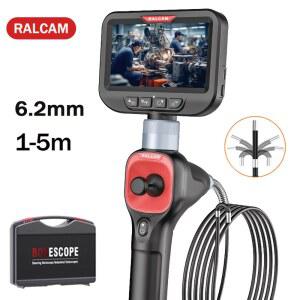 RALCAM 관절형 내시경 6.2mm 4방향 IPS 자동차 내시경 검사 카메라 6개 조절 가능 LED 조명 포함