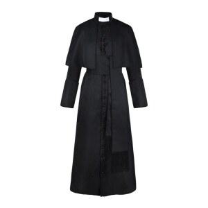 중세 사제복 성직자 튬 빅사이즈 블랙 로마 단색목회복 에스 천주교 로브 선교사의상 프레 무대 십자가