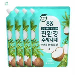 퐁퐁 친환경 주방세제 코코넛 1.2L 4개