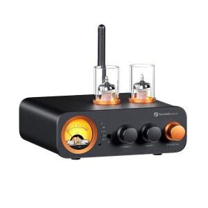 DAC가 탑재된 FOSI AUDIO MC331 튜브 통합 앰프 2채널 홈 오디오 스테레오 파워 앰프로 HIFI 북쉘프 스피커용 / 3.5MM 헤드폰 블루투스 및 USB 지원 빈티지 VU 미터 프리앰프 옵트 /코액스 /RCA