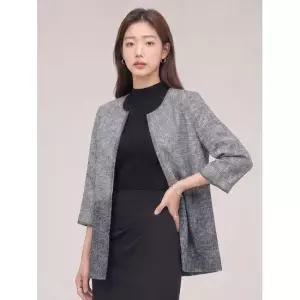 크로커다일레이디네이비 폴리 블랙 가디건자켓 CLCMJK103
