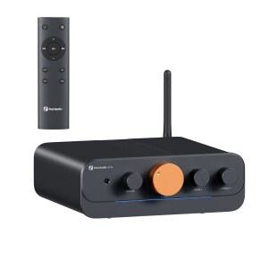 FOSI AUDIO HT4S 블루투스 앰프(야외용 스피커용) 홈시어터 및 야외 모임용 4채널 파워 앰프 4.1/5.0채널 스테레오 홈 오디오 리시버 AUX 광 입력 지원 리모컨 포함