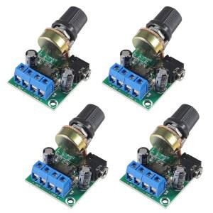 DWEII 4개입 LM386 10W 미니 파워 앰프 보드 오디오 모듈 DC 3-12V 볼륨 조절 컨트롤