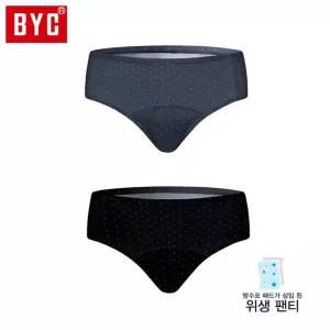 BYC 여성 더안심 2매입 미디 위생팬티 DOLF1304여학생 생리 삼각 생리용