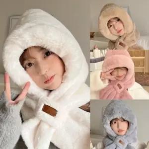 겨울 후드머플러 목도리 모자 넥워머 아동 귀마개 골프 퍼후드 방한모 목토시 남자털 스키