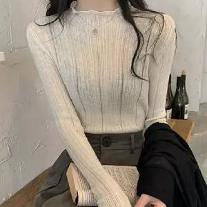 여성 시스루 니트 골지 터틀넥 긴팔티 데일리룩가을 겨울 데일리 패션 레이어드 신상셔츠 트렌디 상의 오피