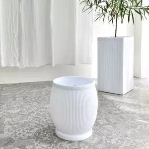 고강도 플라스틱 세로줄무늬 그린팟 28x35cm분배화분 인테리어 정원 원예 베란다 디자인 심플한 꽃화분 식