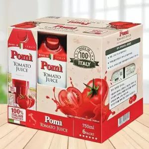 [하프클럽/셀러허브 식품]포미 토마토주스 750ml x 6개 무설탕 무가당 100%착즙 토마토 쥬스