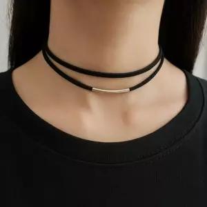 더블 가죽 초커 목걸이 패션 악세서리