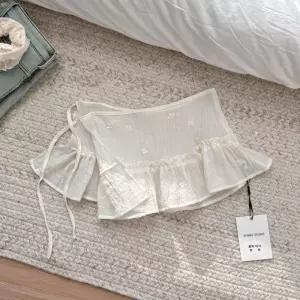 레이어드 랩업 스커트 디자인 치마 여성 쉬폰 레이스
