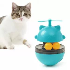 프로펠러 오뚝이 간식볼(블루그린) (S-2)고양이 식기 케이스 노즈워크 캣볼 애묘 반려묘 그릇