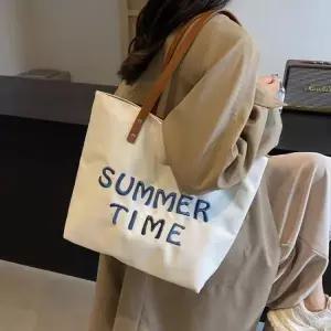 실용적 레터링 캔버스 가방 비치 데일리가방 여름 HS 숄더백 수납력 캐주얼