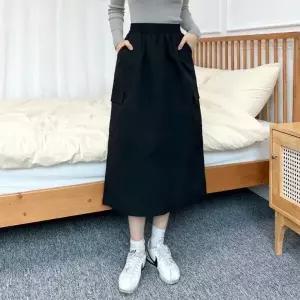 [지니온]심플 스커트 웨딩게스트 시크 유니크