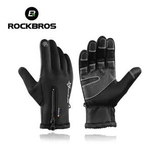 ROCKBROS 안티슬립 터치 웜 글로브 S091겨울글러브 방한 스포츠 방풍 자전거 바이크 장갑 오토바이