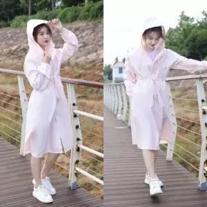 트렌치코트 여성우의 집업 캐주얼 방수우의 여성 여성우비 우비 방수