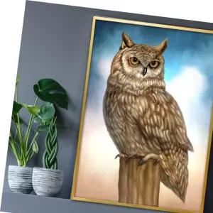 풍수그림 벽걸이 액자 부엉이그림 돈들어오는 A2OWL2