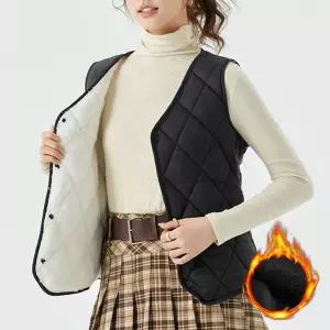 여성 소프트 웜 라이트 기모 퀼팅 조끼 여자 패션 데일리 가을아우터 패딩 퀼트 베스트