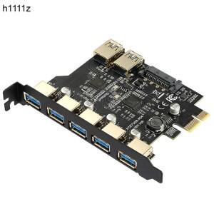 5/7 포트 USB 3.0 PCI 익스프레스 확장 카드 어댑터, X1 to Gen1 5Gb 핀 헤더, SATA 4 전원 NEC D720201 칩