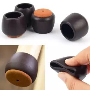의자발 원형 갈색 의자캡 40mm 4P 커버 긁힘 소음방지받침 의자 다리 패드 바닥